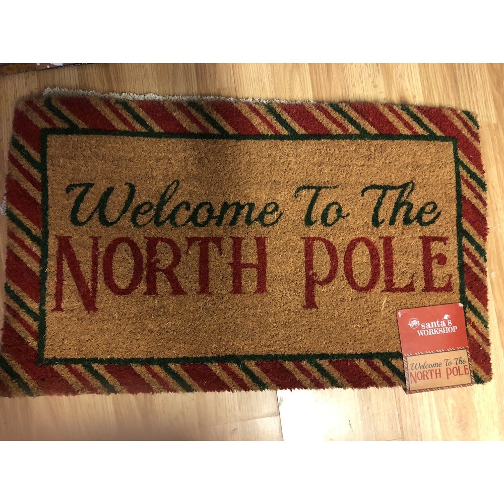 Welcome to the North Pole Coir Door‎ Mat 18x30 Winter Wonderland
